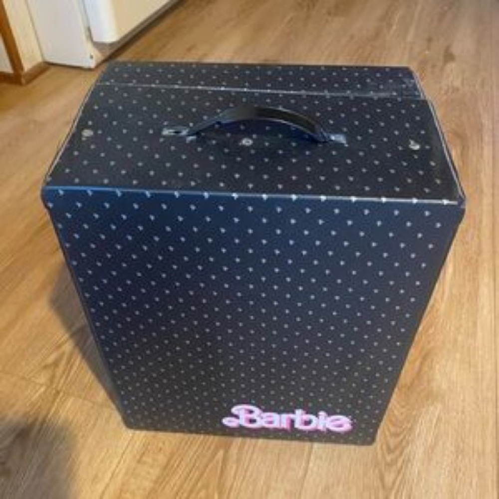Barbie Black Polka Dot Carrying Case with Pink Logo